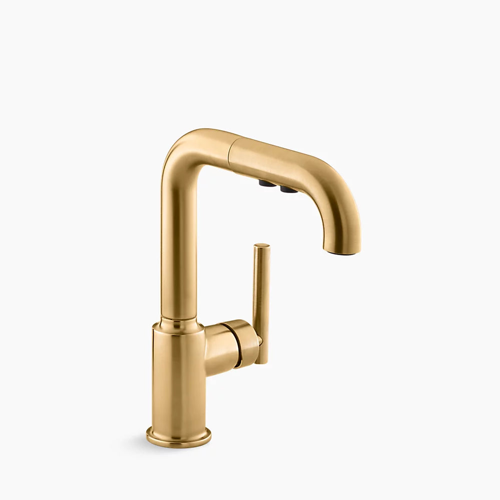 Kohler Purist Pull-out kitchen sink faucet with three-function sprayhead K-7506-2MB - Plumbing Market