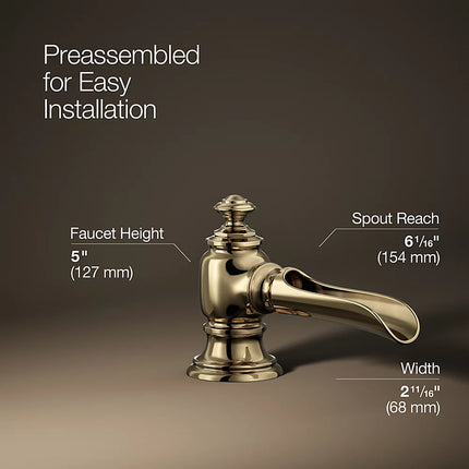 Kohler Artifacts with Flume design Bathroom sink faucet spout with Flume design, 1.2 gpm K-72761-AF - Plumbing Market