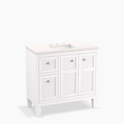 Kohler Hearthaven 36" bathroom vanity cabinet with sink and quartz top K-33537-ASB-0 - Plumbing Market