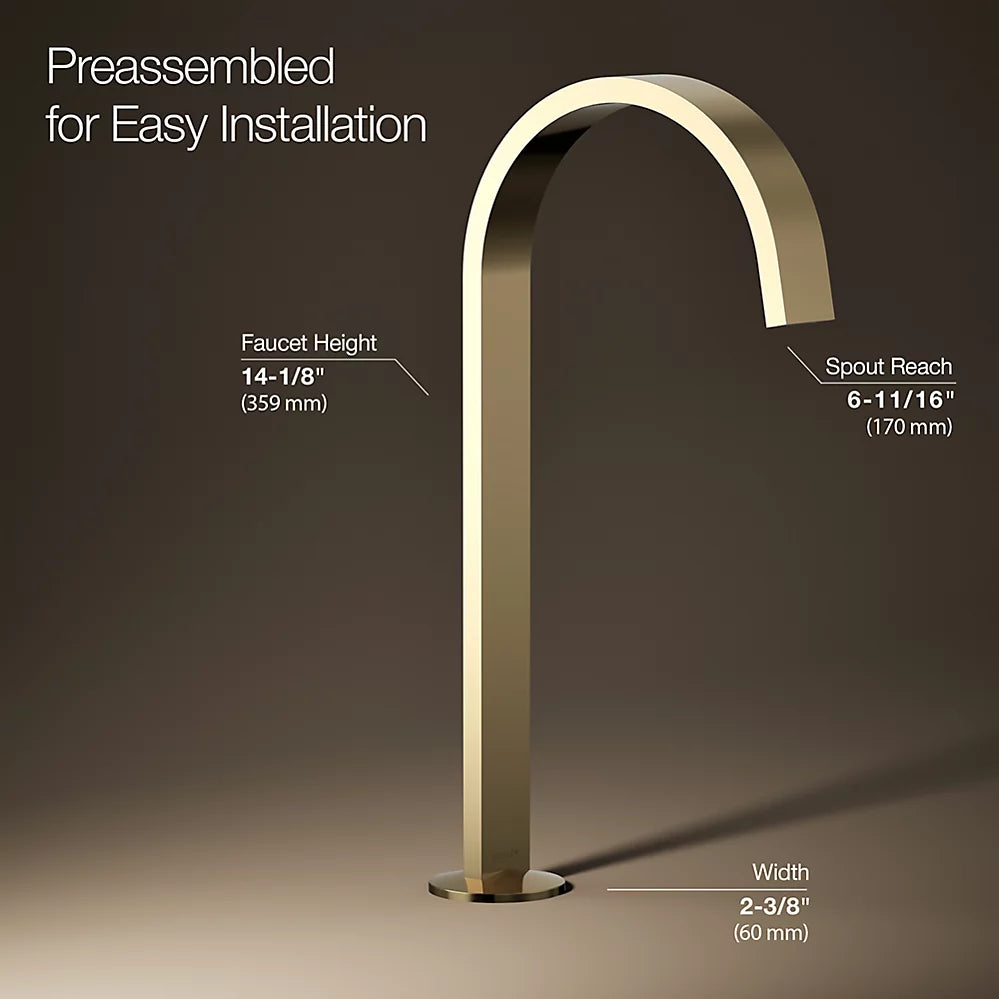 Kohler Components Bathroom sink faucet spout with Ribbon design, 1.2 gpm K-77966-AF - Plumbing Market