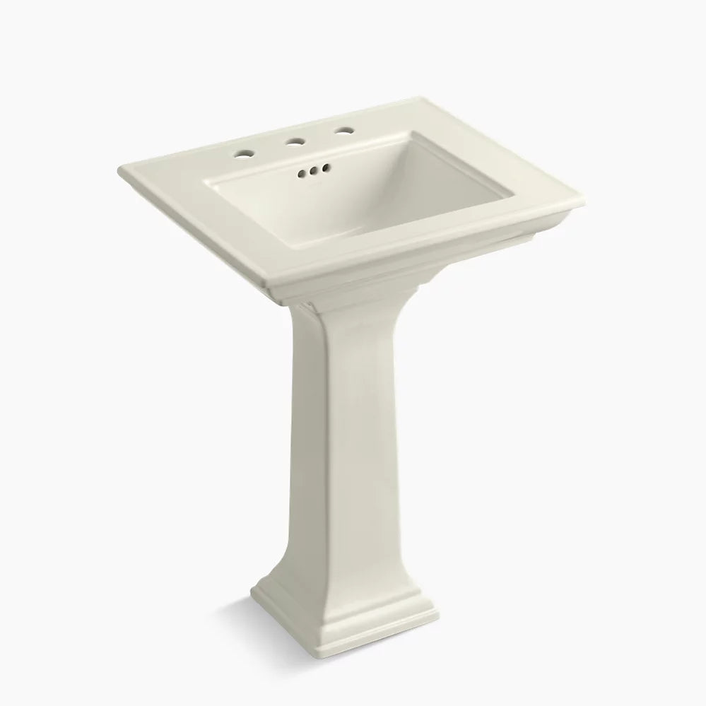 Kohler Memoirs Stately 25" rectangular pedestal bathroom sink K-2344-8-96 - Plumbing Market