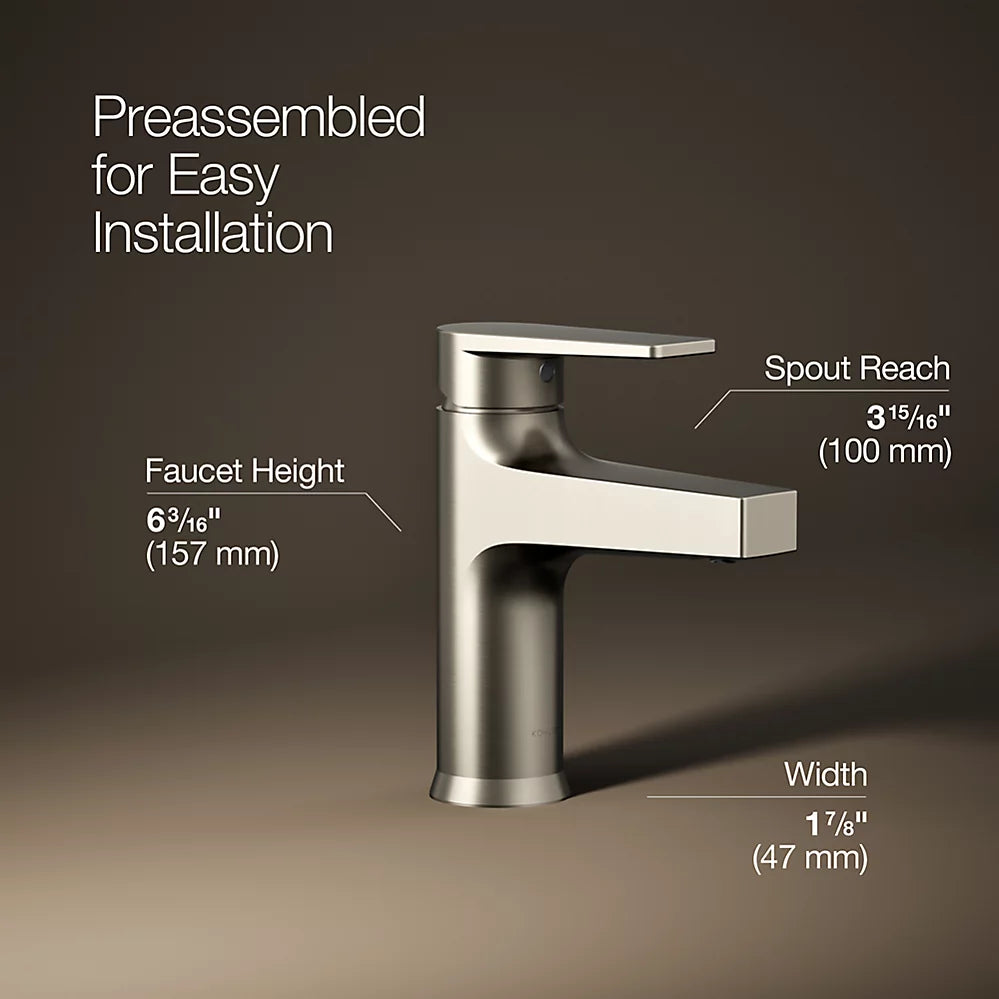 Kohler Taut Single-handle bathroom sink faucet, 1.2 gpm K-74013-4-BN - Plumbing Market