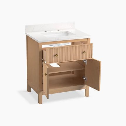 Kohler Malin by Studio McGee 30" bathroom vanity cabinet with sink and quartz top K-35019-SWK - Plumbing Market