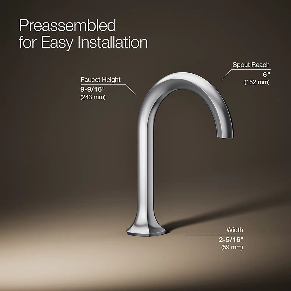 Kohler Occasion Bathroom sink faucet spout with Cane design, 1.2 gpm K-27008-CP - Plumbing Market