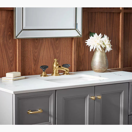 Kohler Artifacts Nero Marquina T-handle bathroom sink faucet handles K-98068-6NRO-SN - Plumbing Market