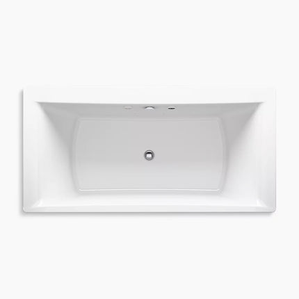 Kohler Stargaze 72" x 36" freestanding Heated BubbleMassage air bath with Bask heated surface and fluted shroud K-1959-GHW-0 - Plumbing Market