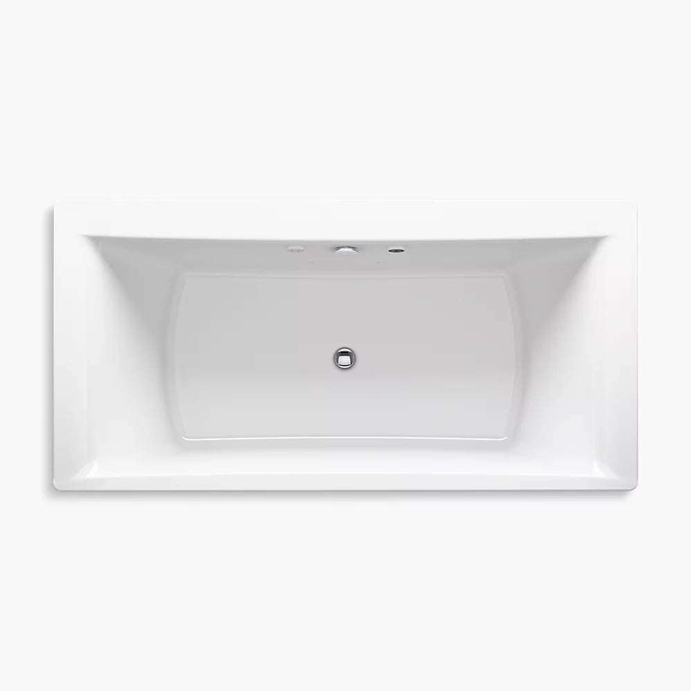 Kohler Stargaze 72" x 36" freestanding Heated BubbleMassage air bath with Bask heated surface and fluted shroud K-1959-GHW-0 - Plumbing Market