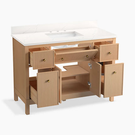 Kohler Malin by Studio McGee 48" bathroom vanity cabinet with sink and quartz top K-35021-SWK - Plumbing Market