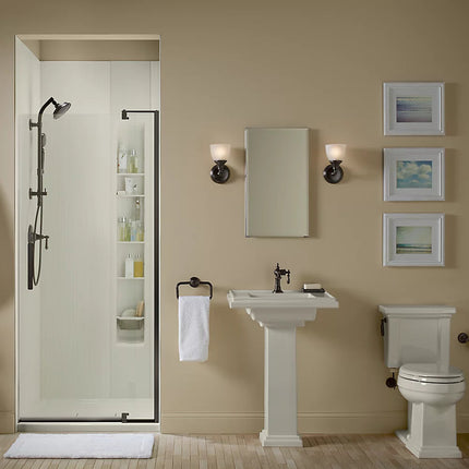 Kohler 15" W x 26" H aluminum single-door medicine cabinet with mirrored door, beveled edges K-CB-CLC1526FS - Plumbing Market