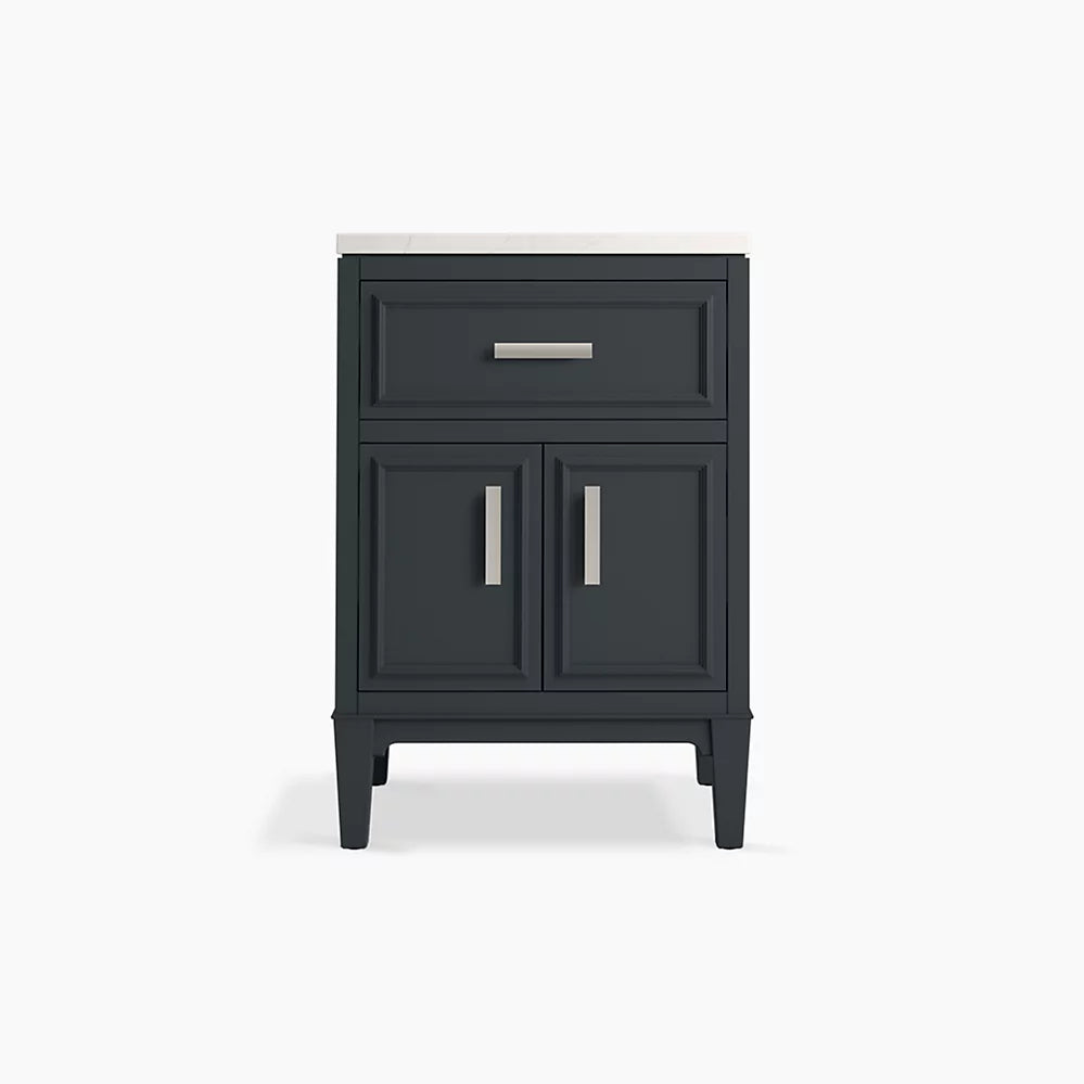 Kohler Southerk 24" bathroom vanity cabinet with sink and quartz top K-33543-ASB-1WX - Plumbing Market