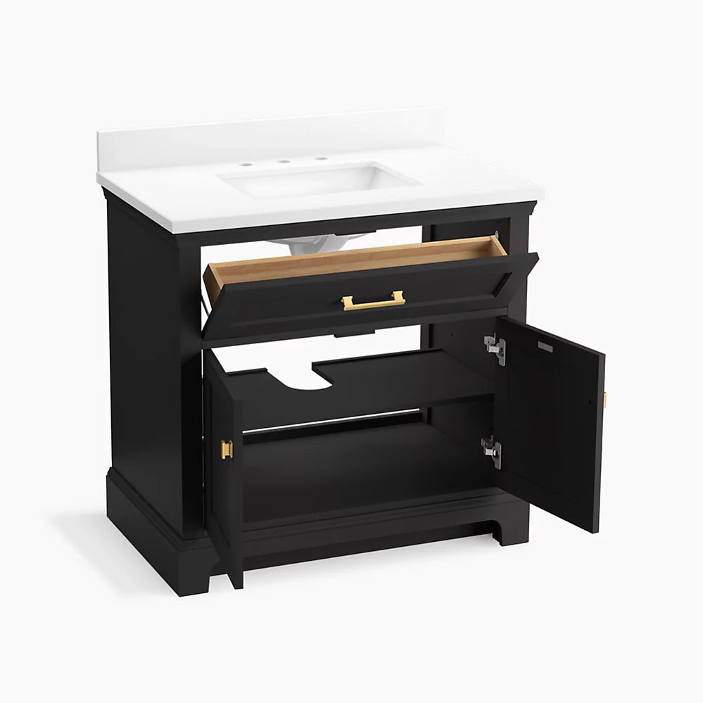 Kohler Charlemont 36" bathroom vanity cabinet with sink and quartz top K-29261-BD1-DWG - Plumbing Market