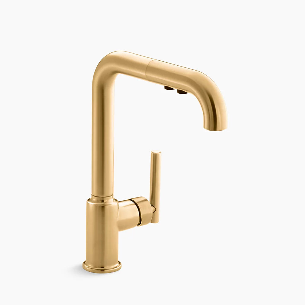 Kohler Purist Pull-out kitchen sink faucet with three-function sprayhead K-7505-2MB - Plumbing Market