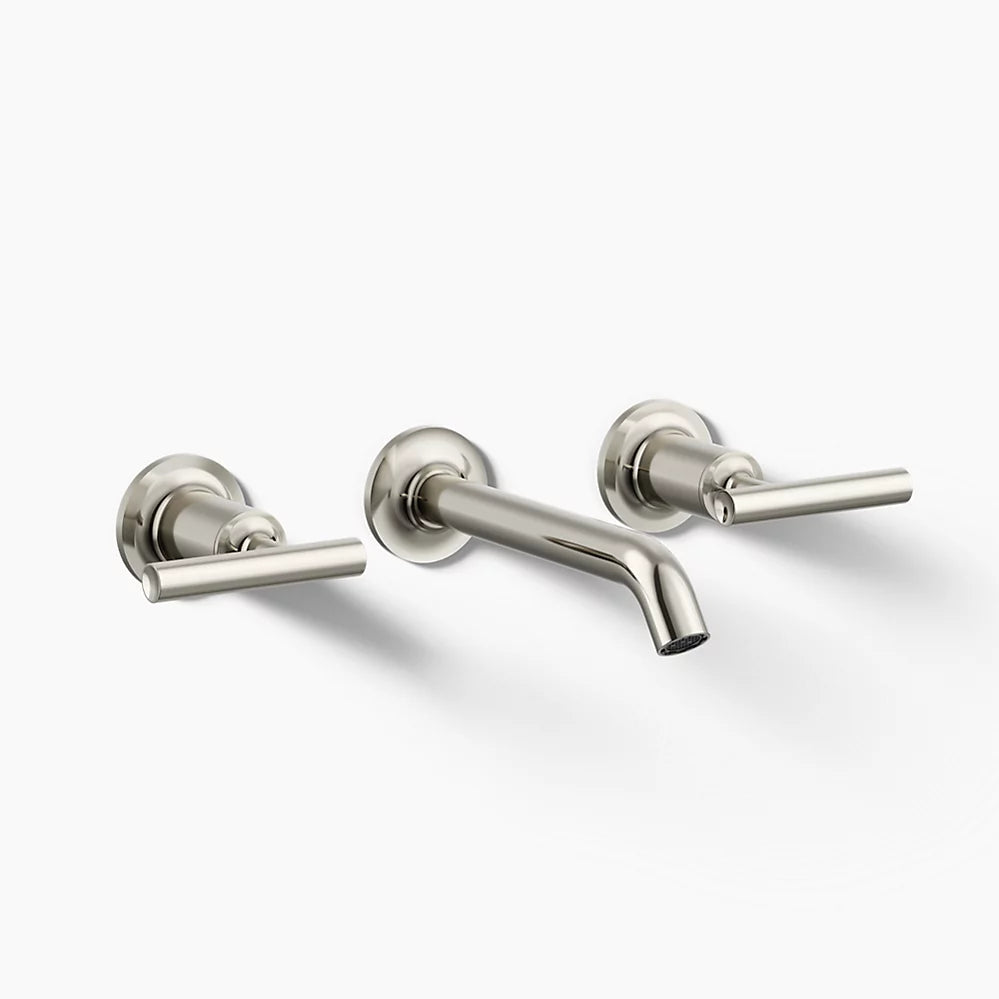 Kohler Purist Wall-mount bathroom sink faucet trim with Lever handles, 1.2 gpm K-T14413-4-SN - Plumbing Market