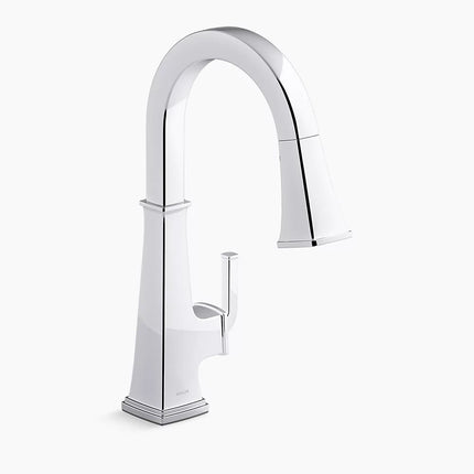 Kohler Riff Pull-down kitchen sink faucet with three-function sprayhead K-23830-CP - Plumbing Market