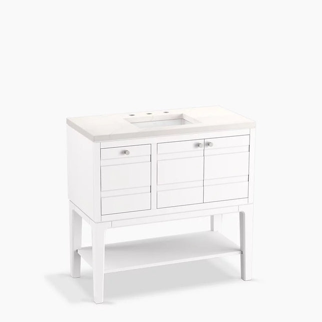 Kohler Helst 36" bathroom vanity cabinet with sink and quartz top K-33524-ASB-0 - Plumbing Market