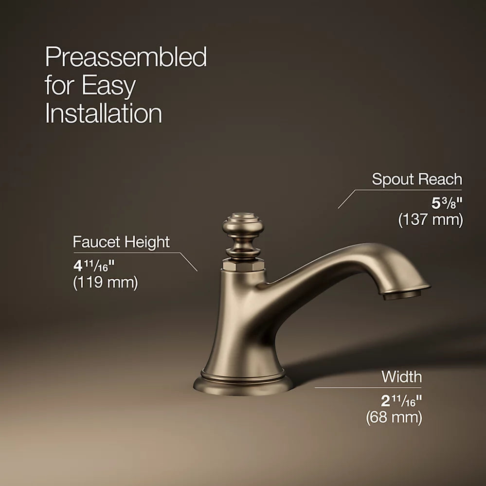 Kohler Artifacts with Bell design Bathroom sink faucet spout with Bell design, 1.2 gpm K-72759-BV - Plumbing Market