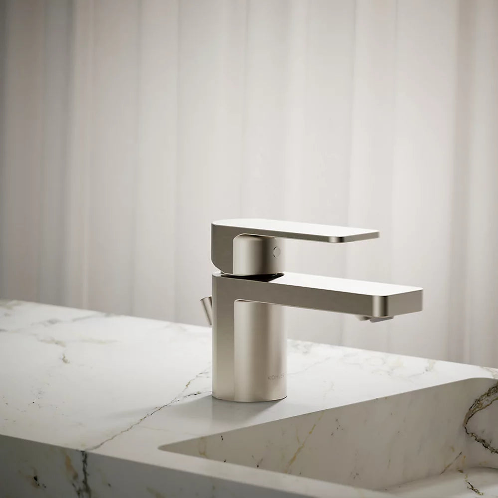 Kohler Parallel Low single-handle bathroom sink faucet, 0.5 gpm K-24804-4N-BN - Plumbing Market