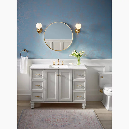 Kohler Essential 28" round framed mirror K-26050-BNL - Plumbing Market