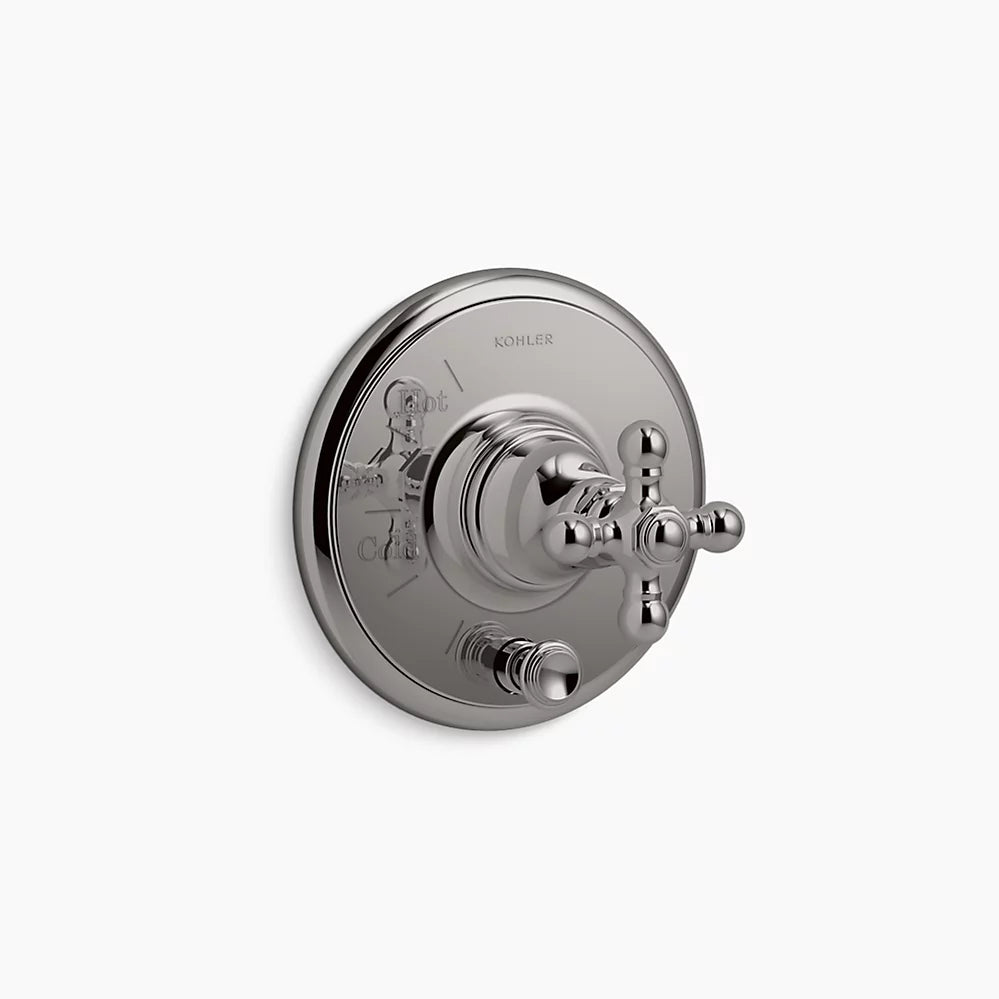 Kohler Artifactsrite-Temp Vlv Trm W/Div,Cross T72768-3-TT - Plumbing Market