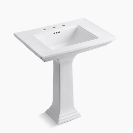 Kohler Memoirs Stately 30-3/4" rectangular pedestal bathroom sink K-2268-8-0 - Plumbing Market