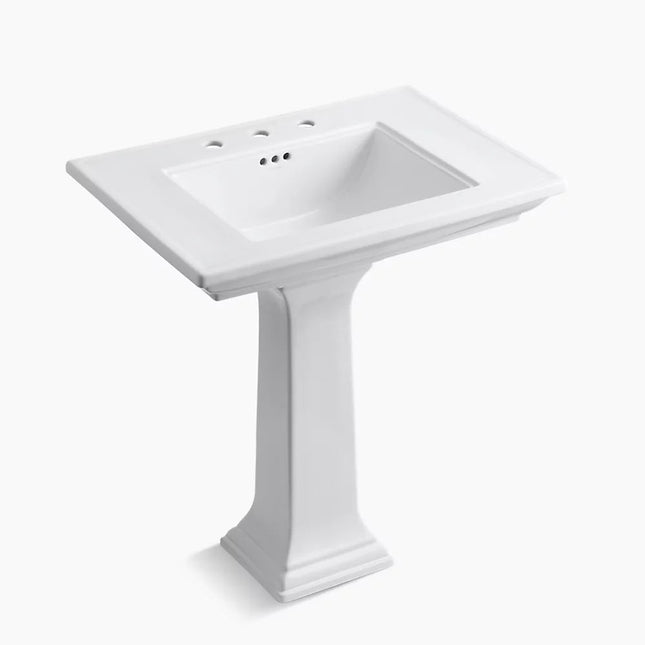 Kohler Memoirs Stately 30-3/4" rectangular pedestal bathroom sink K-2268-8-0 - Plumbing Market