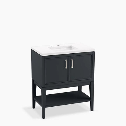 Kohler Winnow 30" bathroom vanity cabinet with sink and quartz top K-33578-ASB-1WX - Plumbing Market