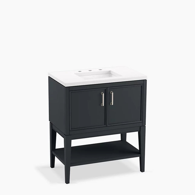 Kohler Winnow 30" bathroom vanity cabinet with sink and quartz top K-33578-ASB-1WX - Plumbing Market
