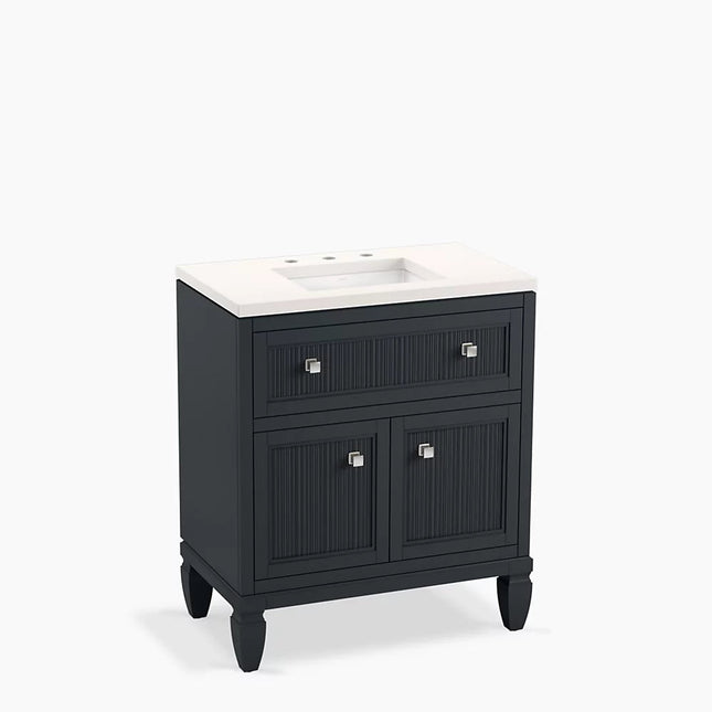Kohler Hearthaven 30" bathroom vanity cabinet with sink and quartz top K-33536-ASB-1WX - Plumbing Market