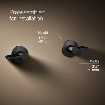 Kohler Components Wall-mount bathroom sink faucet Lever handle trim K-T77981-4-BL - Plumbing Market