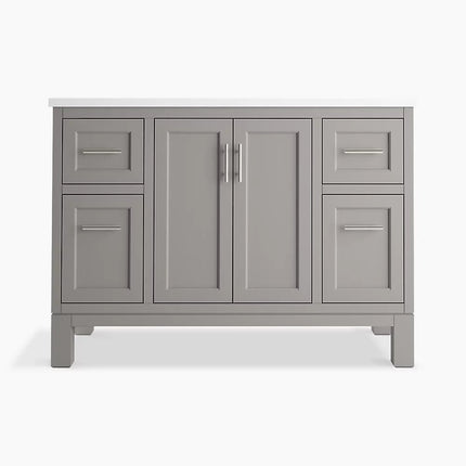 Kohler Quo 48" bathroom vanity cabinet with sink and quartz top K-28383-ASB-1WT - Plumbing Market