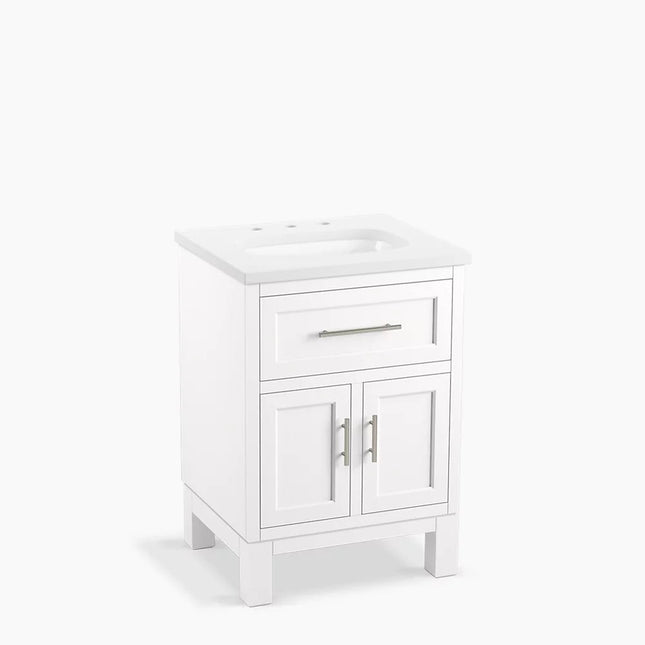 Kohler Quo 24" bathroom vanity cabinet with sink and quartz top K-28379-ASB-0 - Plumbing Market