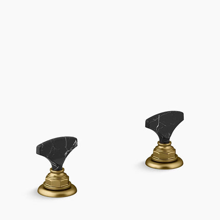 Kohler Artifacts Nero Marquina T-handle bathroom sink faucet handles K-98068-6NRO-2MB - Plumbing Market