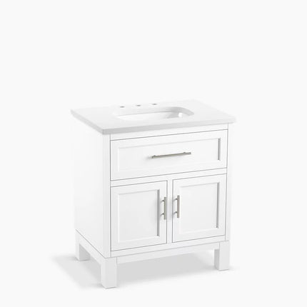 Kohler Quo 30" bathroom vanity cabinet with sink and quartz top K-28380-ASB-0 - Plumbing Market