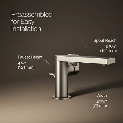 Kohler Composed Single-handle bathroom sink faucet with Lever handle, 1.2 gpm K-73167-4-BN - Plumbing Market