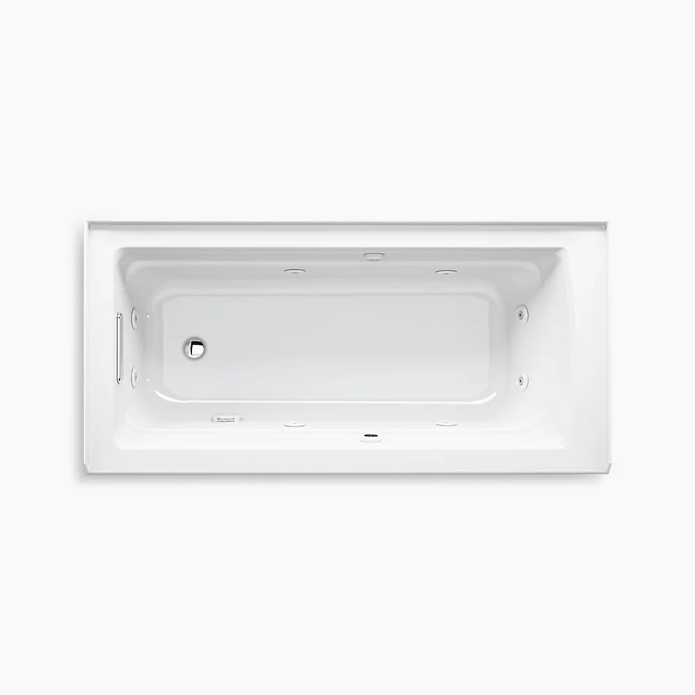Kohler Archer 66" x 32" alcove Heated BubbleMassage air bath and whirlpool, left drain K-1949-XGHLA-58 - Plumbing Market