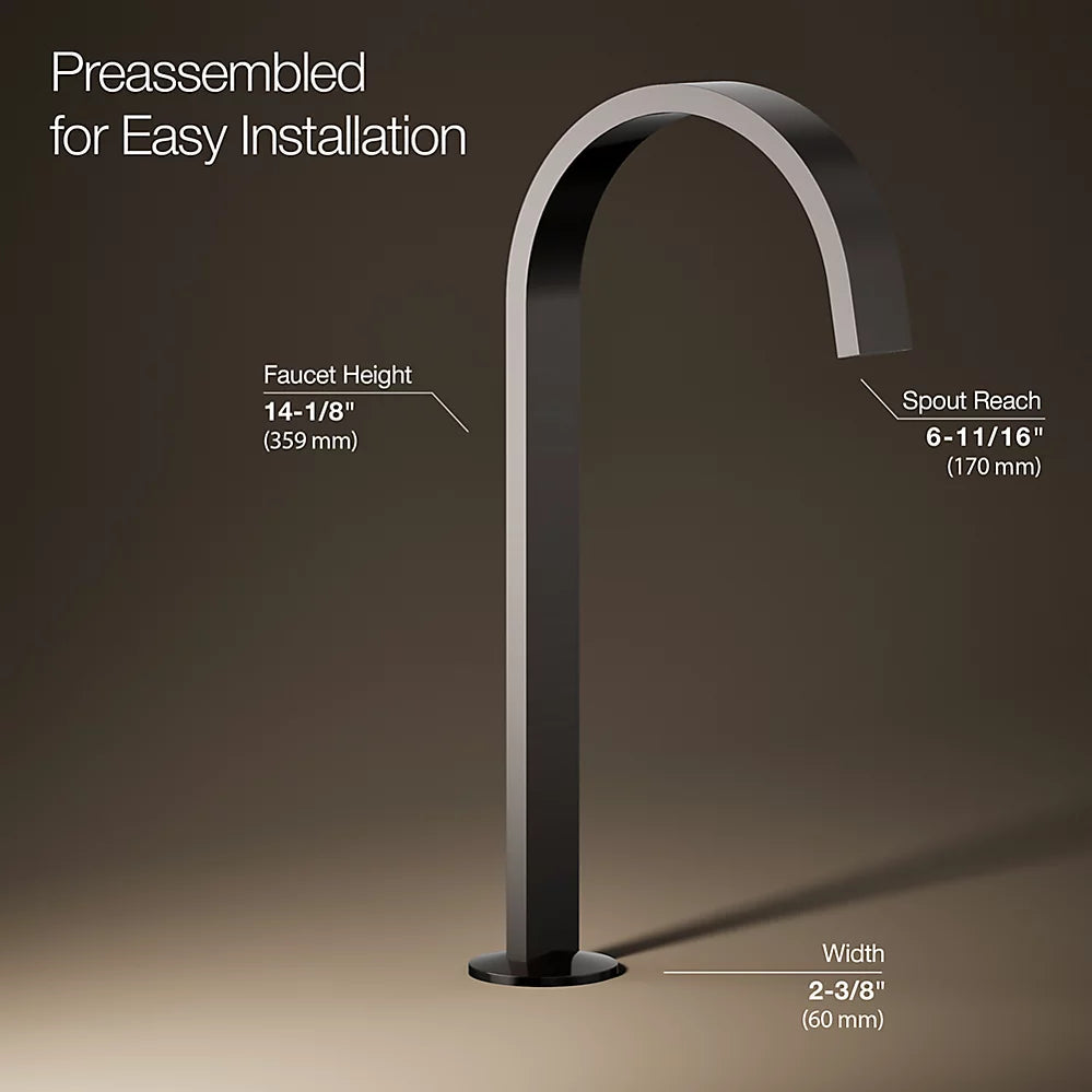 Kohler Components Bathroom sink faucet spout with Ribbon design, 1.2 gpm K-77966-TT - Plumbing Market