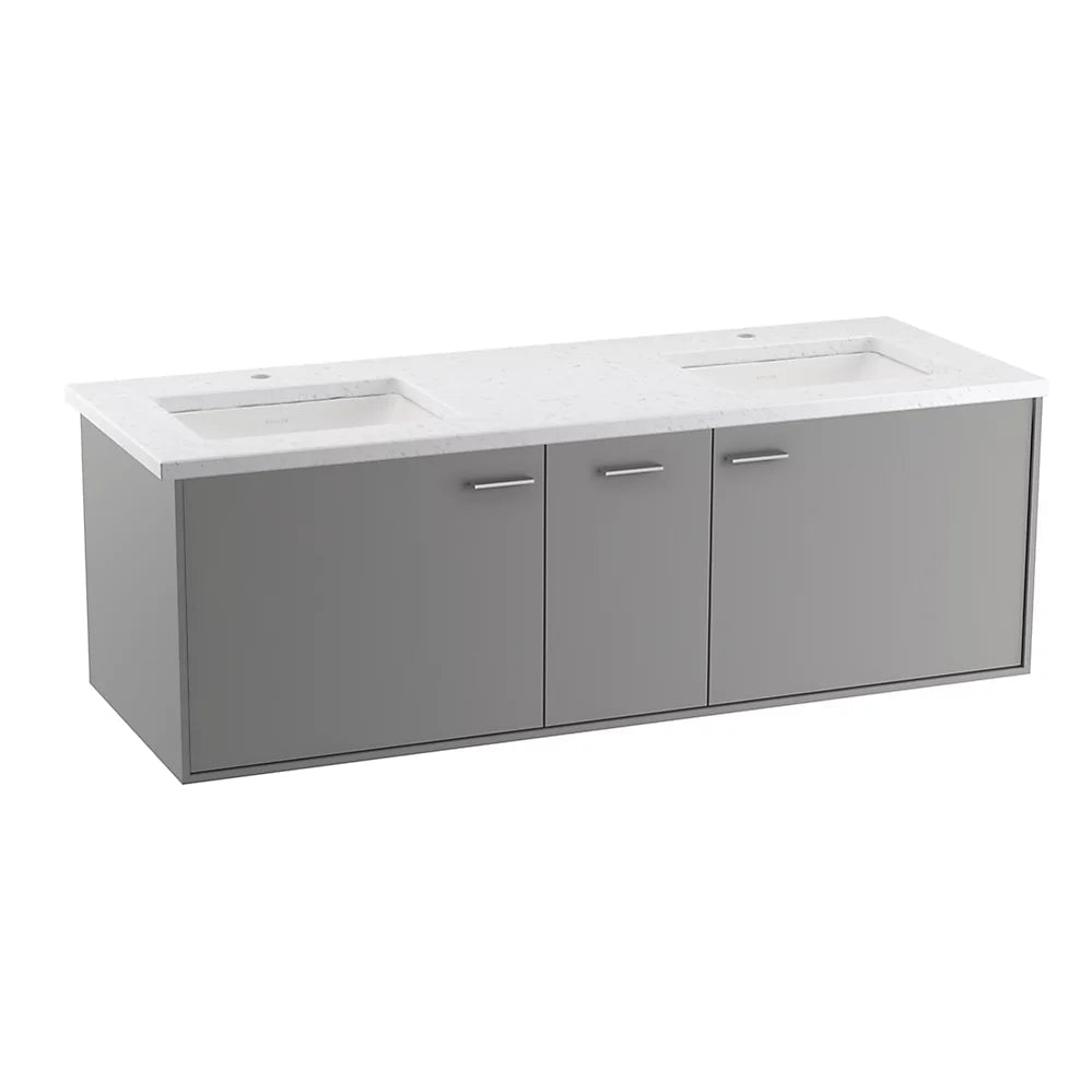 Kohler Jute 60" wall-hung bathroom vanity cabinet K-99548-1WT - Plumbing Market