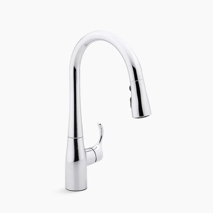 Kohler Simplice Compact Pull Down Kitchen Sink Faucet with Three Function Sprayhead K-597-CP - Plumbing Market