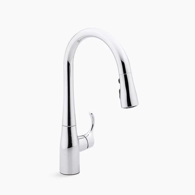 Kohler Simplice Compact Pull Down Kitchen Sink Faucet with Three Function Sprayhead K-597-CP - Plumbing Market