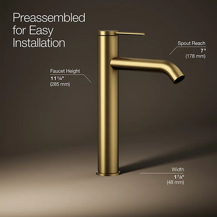 Kohler Components Tall single-handle bathroom sink faucet, 1.2 gpm K-77959-4A-2MB - Plumbing Market