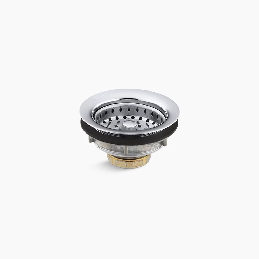 Kohler Stainless steel sink drain and strainer for 3-1/2" to 4" outlet K-8814-CP - Plumbing Market