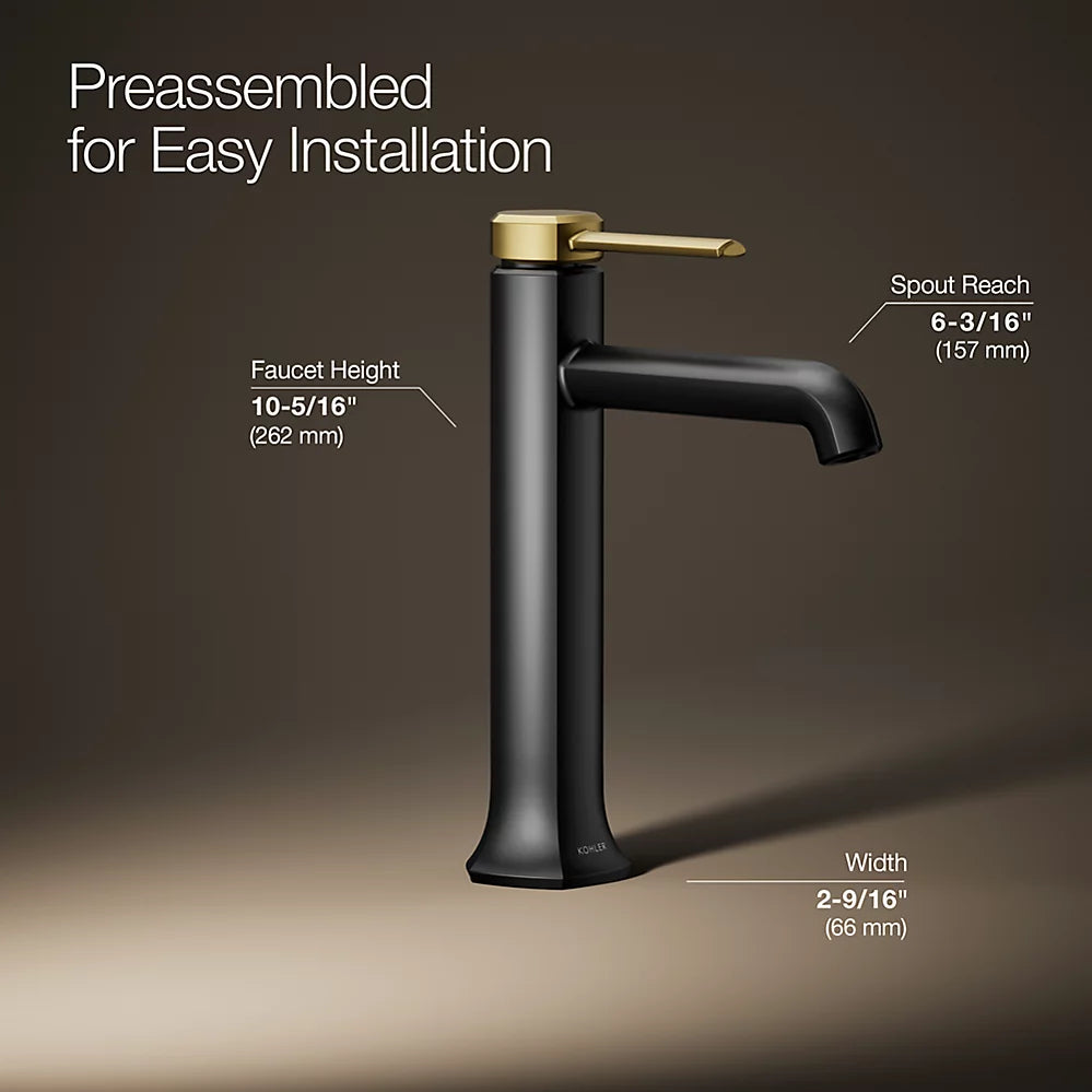 Kohler Occasion Tall single-handle bathroom sink faucet, 1.2 gpm K-27003-4-BMB - Plumbing Market