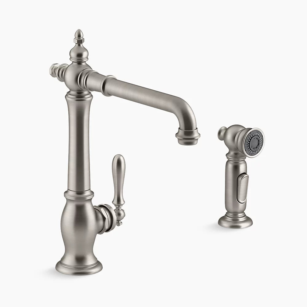 Kohler Artifacts Single-handle kitchen sink faucet with side sprayer K-99265-VS - Plumbing Market