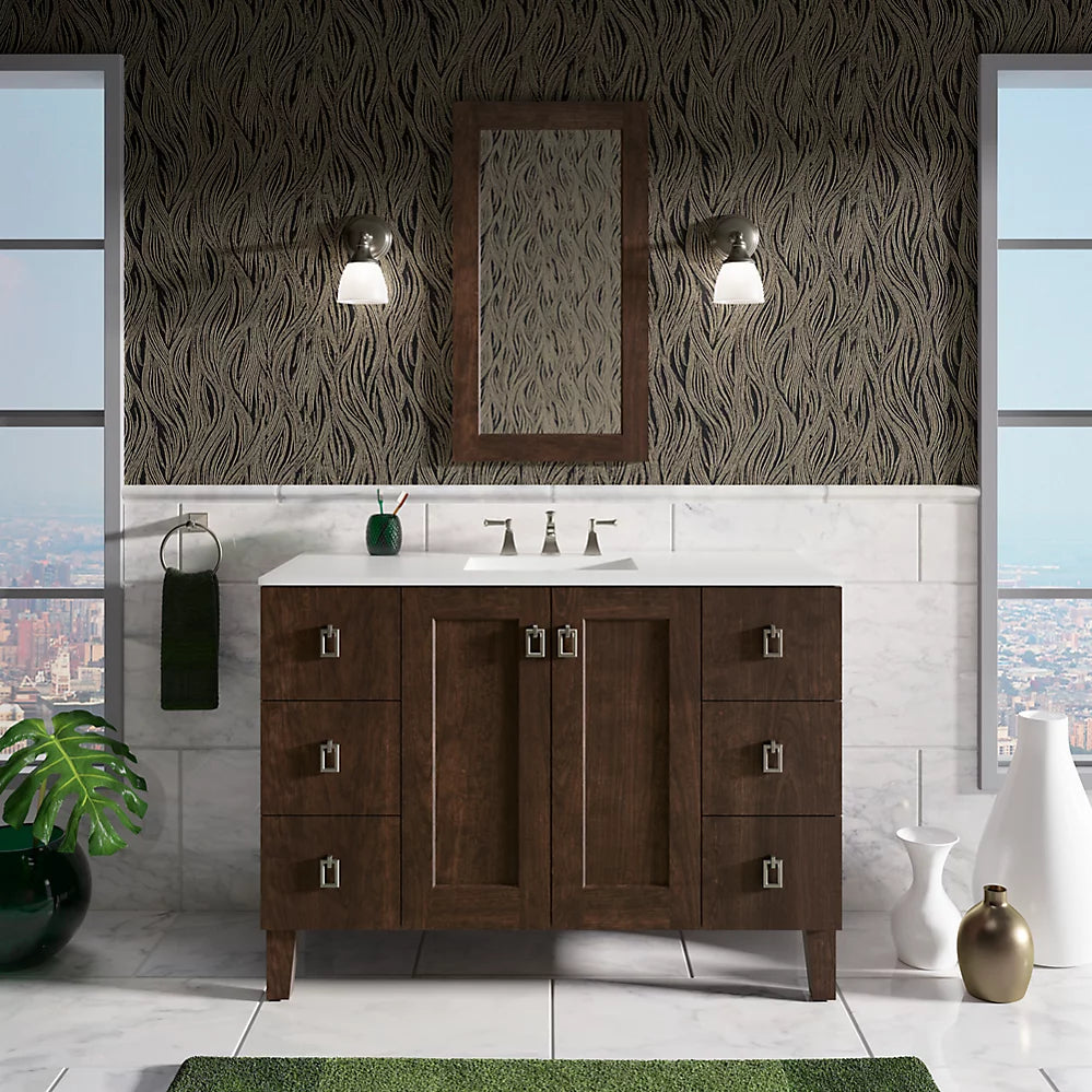 Kohler Poplin 48" bathroom vanity cabinet K-99535-LG-1WB - Plumbing Market