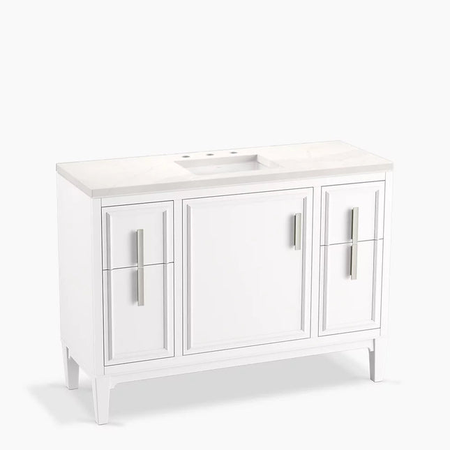 Kohler Southerk 48" bathroom vanity cabinet with sink and quartz top K-33546-ASB-0 - Plumbing Market