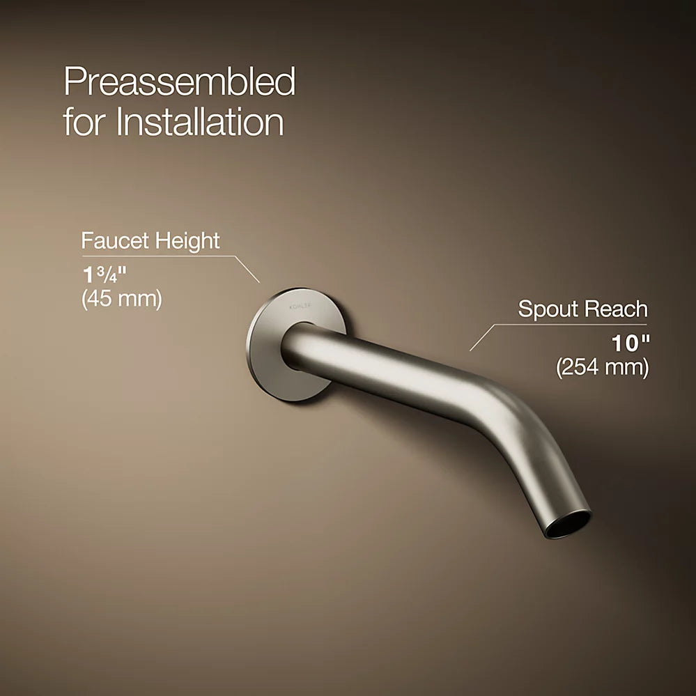 Kohler Components Wall-mount bathroom sink faucet spout with Tube design, 1.2 gpm K-T23890-BN - Plumbing Market