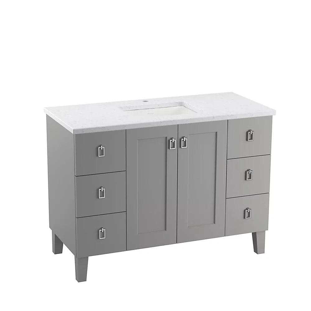 Kohler Poplin 48" bathroom vanity cabinet K-99535-LG-1WT - Plumbing Market
