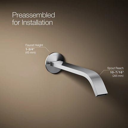 Kohler Components Wall-mount bathroom sink faucet spout with Ribbon design, 1.2 gpm K-T23888-CP - Plumbing Market
