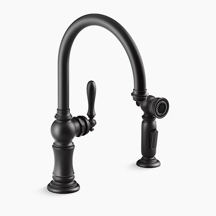 Kohler Artifacts Single-handle kitchen sink faucet with two-function sprayhead K-99262-BL - Plumbing Market