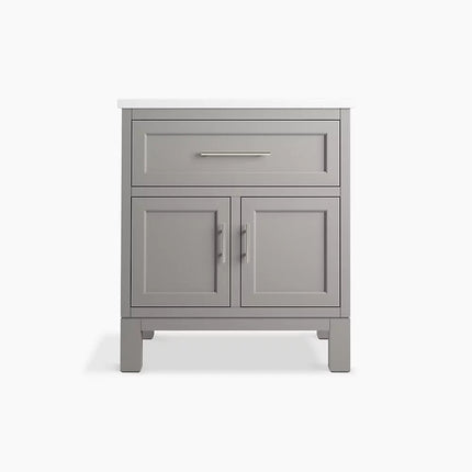 Kohler Quo 30" bathroom vanity cabinet with sink and quartz top K-28380-ASB-1WT - Plumbing Market